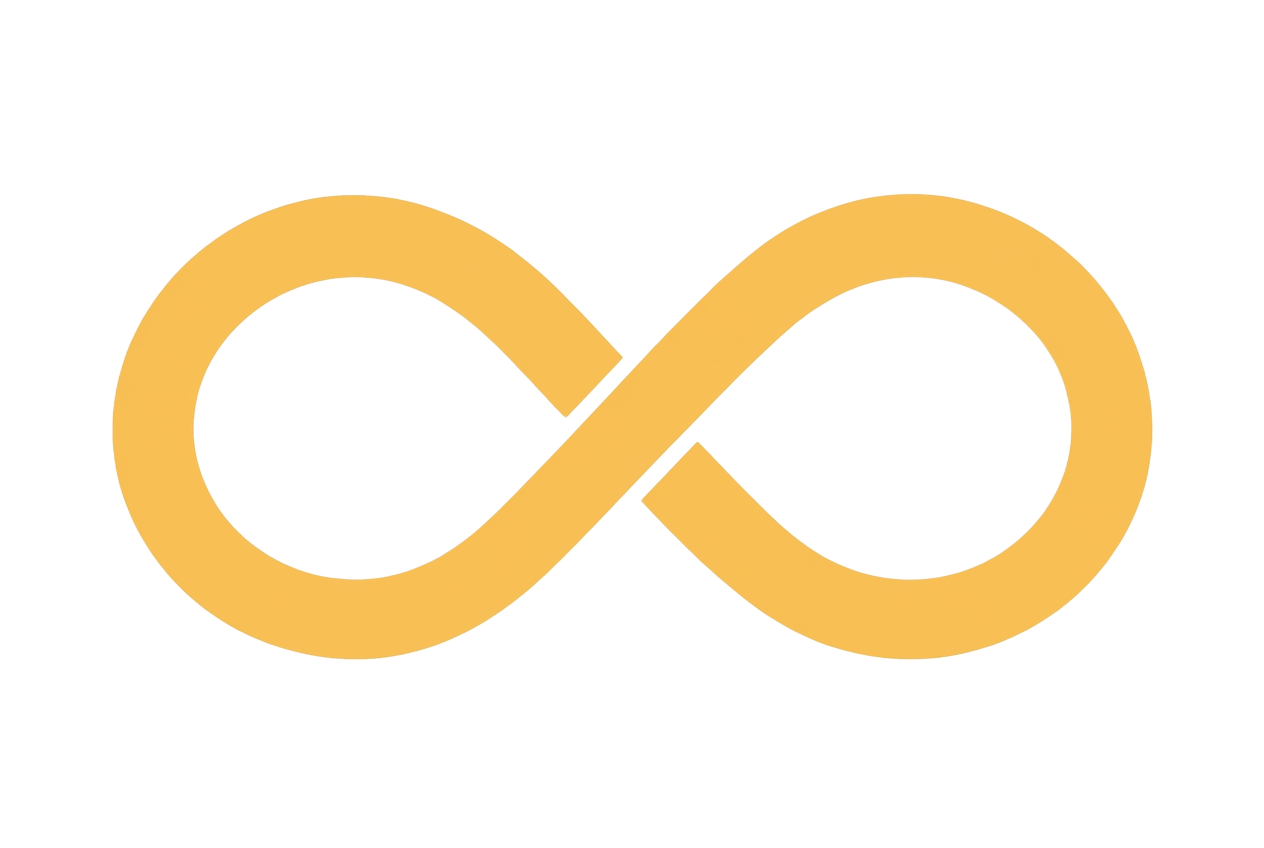 Símbolo do infinito dourado, representando uma vida inteira